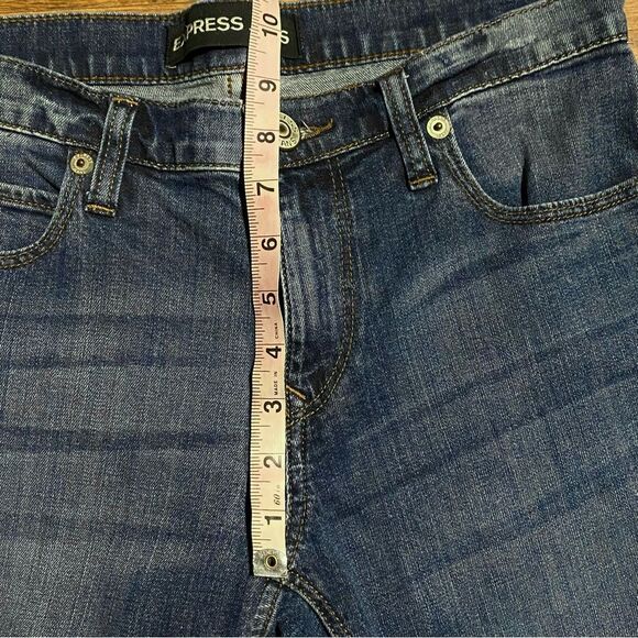 EXPRESS Girlfriend Denim Distressed Medium Wash Jeans Women Size 2 - Picture 5 of 9